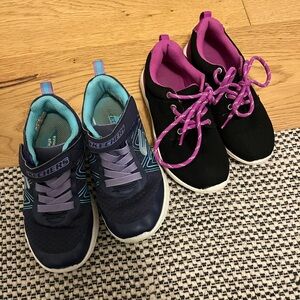 Skechers Kids' Sneakers - Navy and Black with Pink